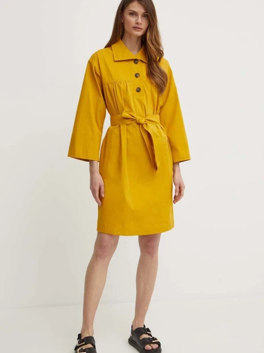 Zdjęcie produktu Weekend Max Mara sukienka bawełniana żółty
