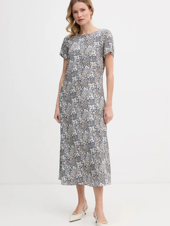 Zdjęcie produktu Weekend Max Mara sukienka jedwabna CRESPO niebieski