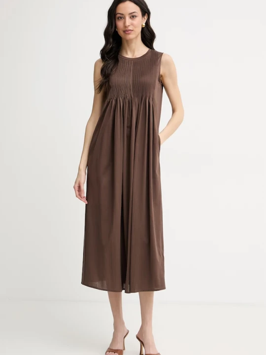 Zdjęcie produktu Weekend Max Mara sukienka letnia bawełniana RICORDO brązowy