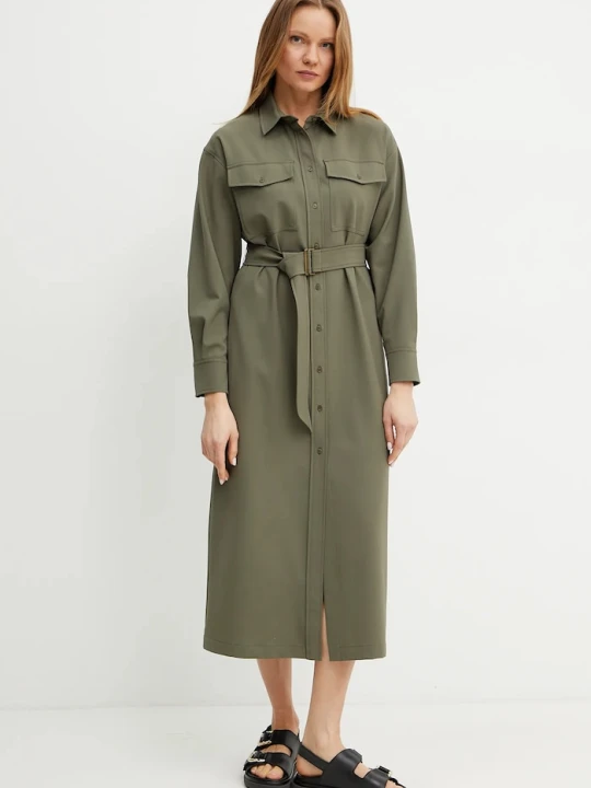 Zdjęcie produktu Weekend Max Mara sukienka z domieszką wełny zielony