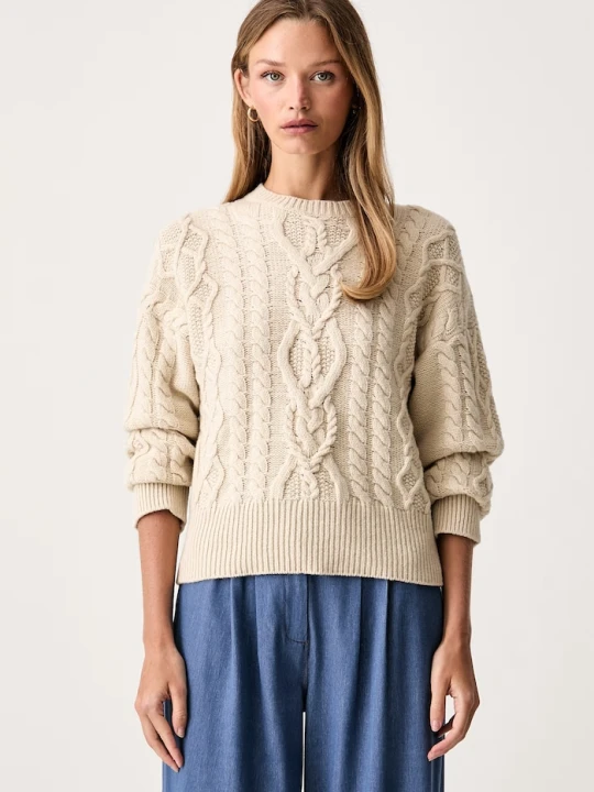 Zdjęcie produktu Weekend Max Mara sweter damski wełniany WKDALBEN beżowy