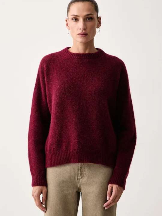 Zdjęcie produktu Weekend Max Mara sweter damski z dodatkiem wełny WKDTUONO bordowy