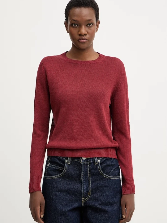 Zdjęcie produktu Weekend Max Mara sweter lniany ATZECO bordowy