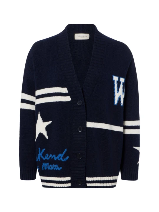 Zdjęcie produktu Weekend Max Mara sweter z czystej wełny Kobiety wełna ze strzyży niebieski