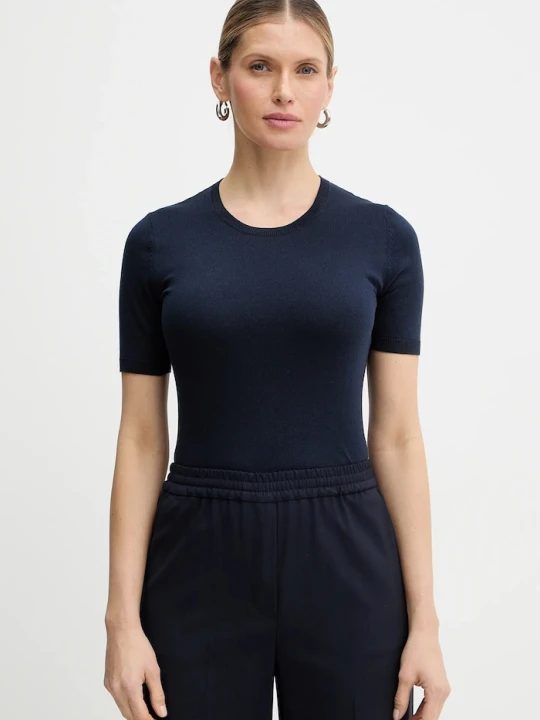 Zdjęcie produktu Weekend Max Mara sweter z dodatkiem jedwabiu GABARRA granatowy