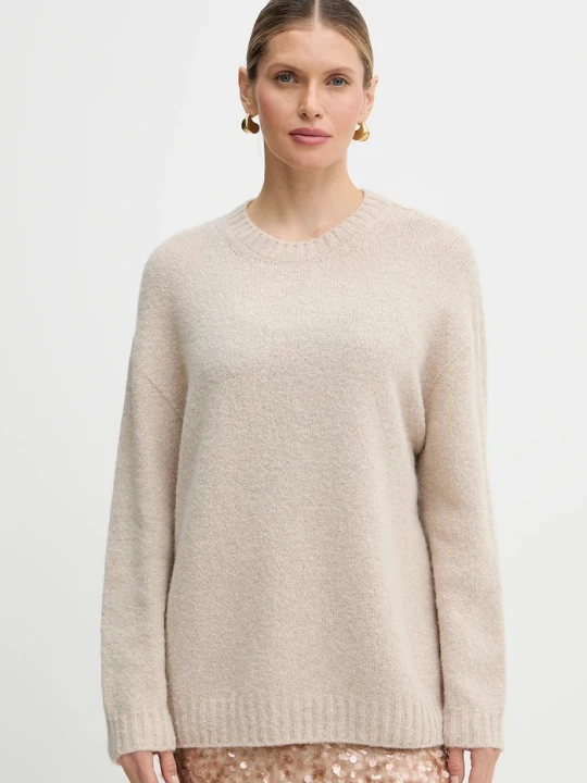 Zdjęcie produktu Weekend Max Mara sweter z dodatkiem wełny PESCO beżowy