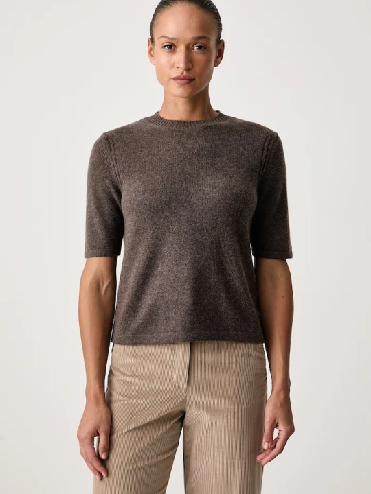 Zdjęcie produktu Weekend Max Mara sweter z krótkim rękawem damski kaszmirowy WKDANANAS brązowy