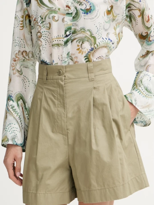 Zdjęcie produktu Weekend Max Mara szorty damskie bawełniane ARMONIA zielony