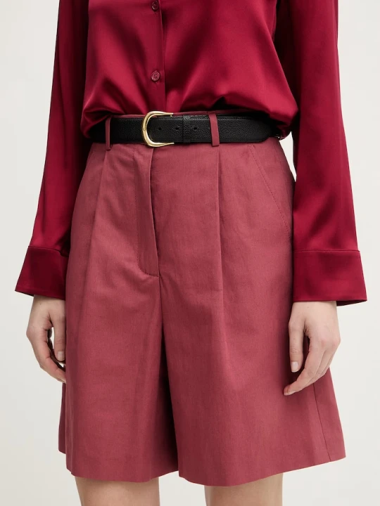 Zdjęcie produktu Weekend Max Mara szorty z dodatkiem lnu ECUBA czerwony