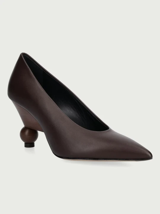 Zdjęcie produktu Weekend Max Mara szpilki skórzane brązowy