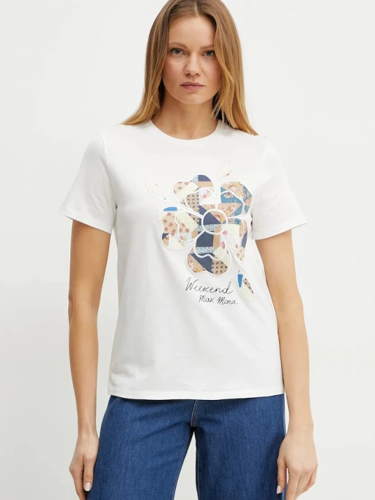 Zdjęcie produktu Weekend Max Mara t-shirt bawełniany biały