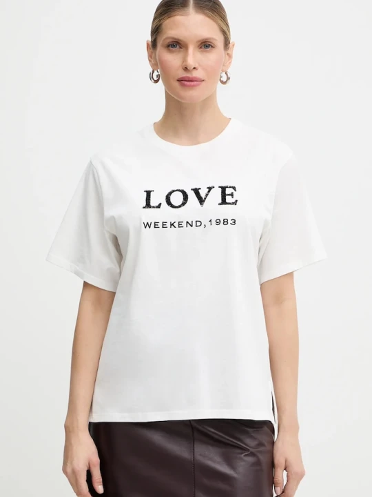 Zdjęcie produktu Weekend Max Mara t-shirt bawełniany AGILE biały