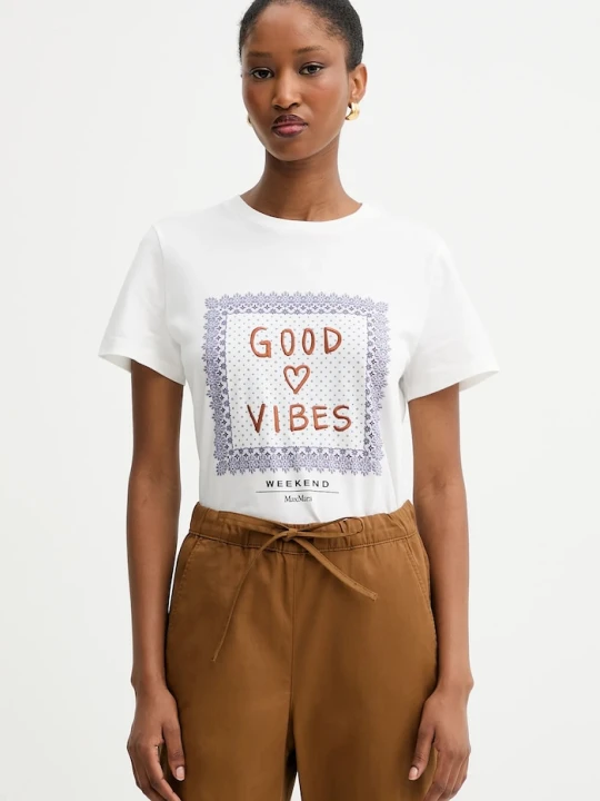 Zdjęcie produktu Weekend Max Mara t-shirt bawełniany ARA biały