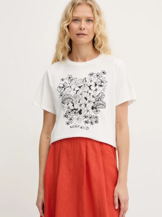 Zdjęcie produktu Weekend Max Mara t-shirt bawełniany BORA biały