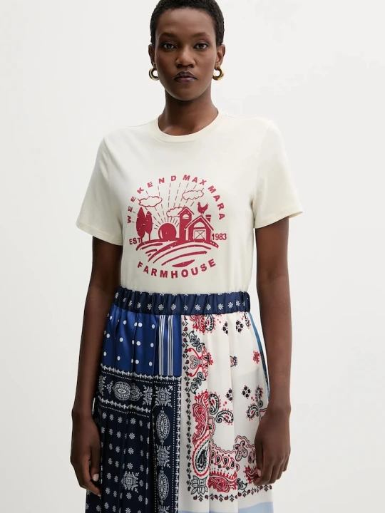 Zdjęcie produktu Weekend Max Mara t-shirt bawełniany CLOWN beżowy