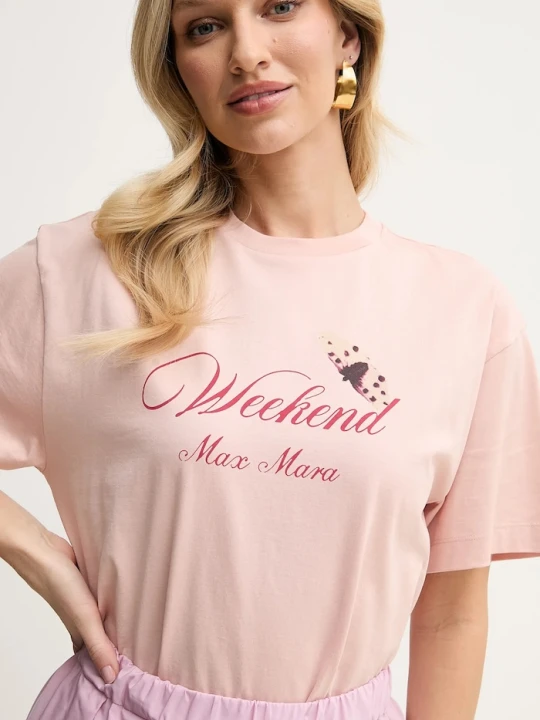 Zdjęcie produktu Weekend Max Mara t-shirt bawełniany pomarańczowy