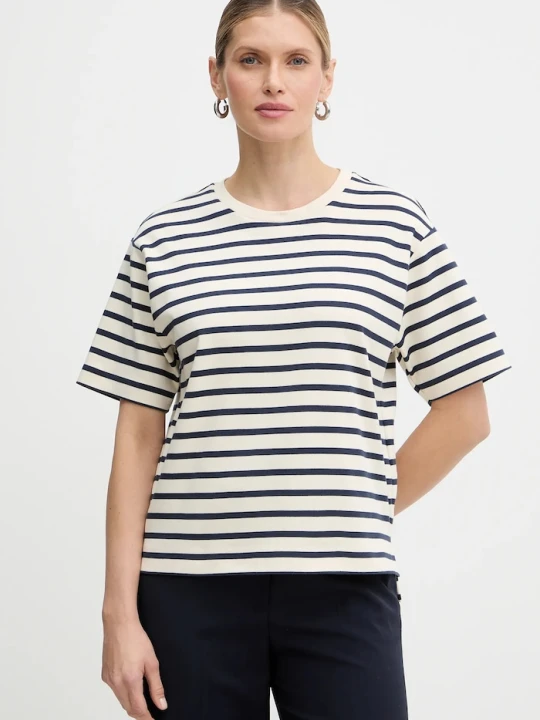 Zdjęcie produktu Weekend Max Mara t-shirt bawełniany MULTID beżowy