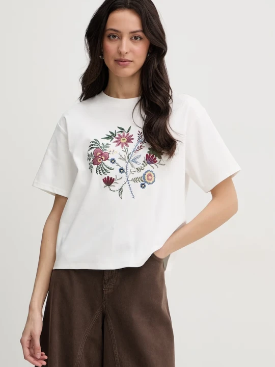 Zdjęcie produktu Weekend Max Mara t-shirt bawełniany SABATO beżowy