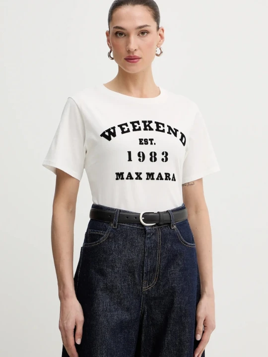 Zdjęcie produktu Weekend Max Mara t-shirt bawełniany TENUE biały
