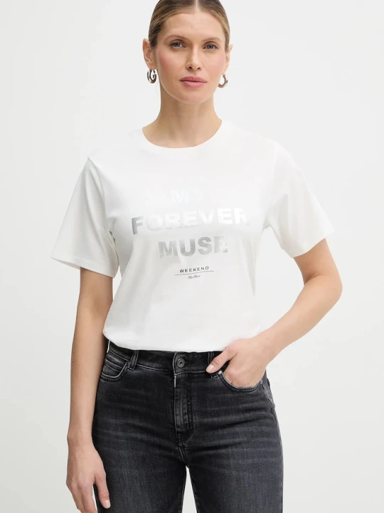 Zdjęcie produktu Weekend Max Mara t-shirt bawełniany TENUE biały