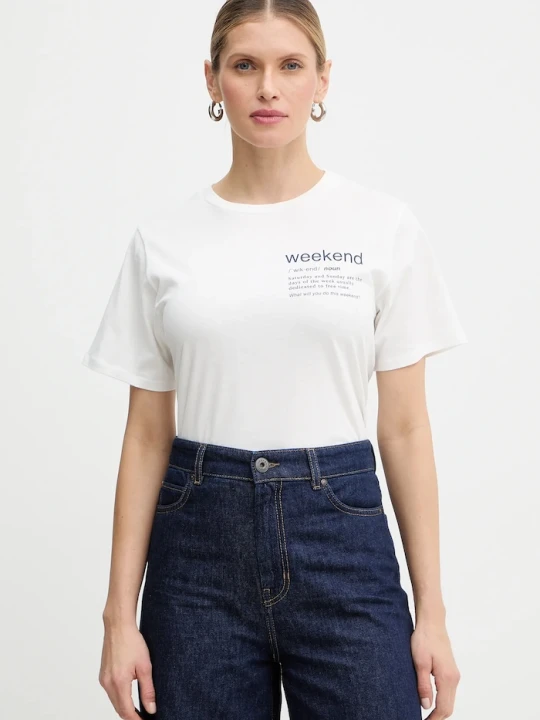 Zdjęcie produktu Weekend Max Mara t-shirt bawełniany TENUE biały
