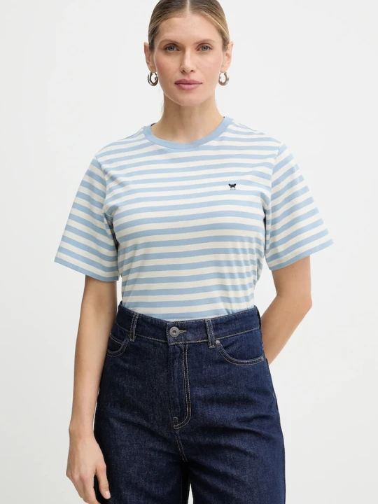 Zdjęcie produktu Weekend Max Mara t-shirt bawełniany VENACO niebieski