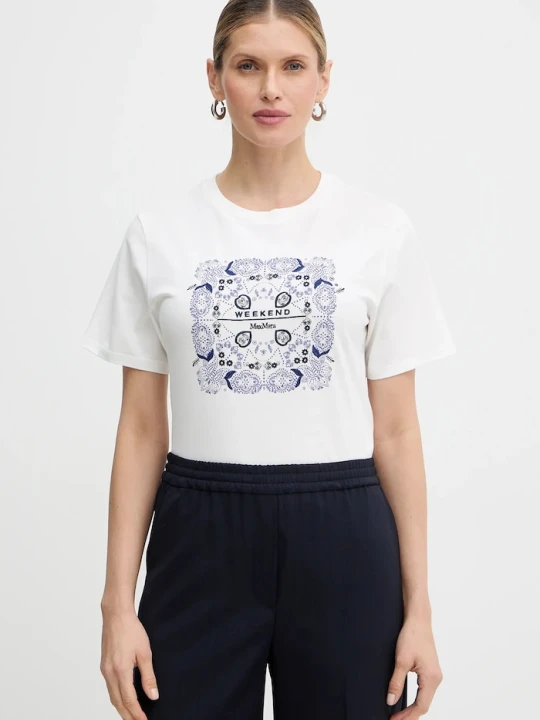 Zdjęcie produktu Weekend Max Mara t-shirt bawełniany WEST biały