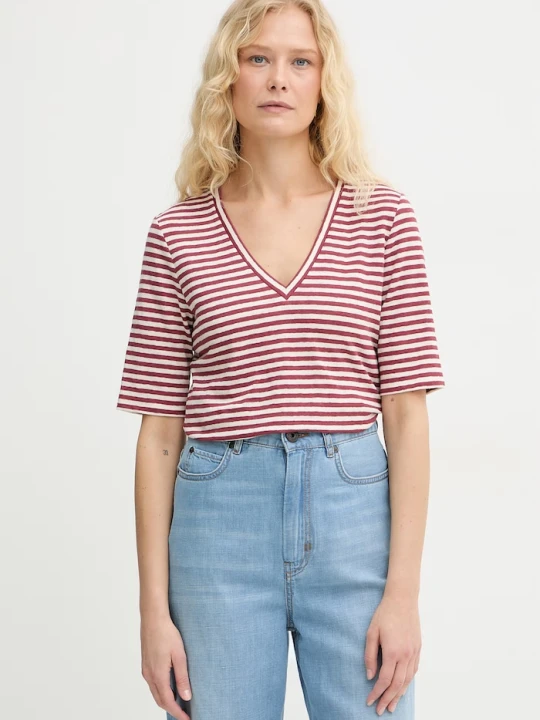 Zdjęcie produktu Weekend Max Mara t-shirt damski bawełniany OPZIONE czerwony
