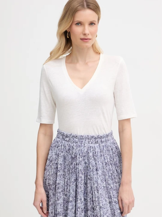 Zdjęcie produktu Weekend Max Mara t-shirt damski bawełniany OPZIONE beżowy