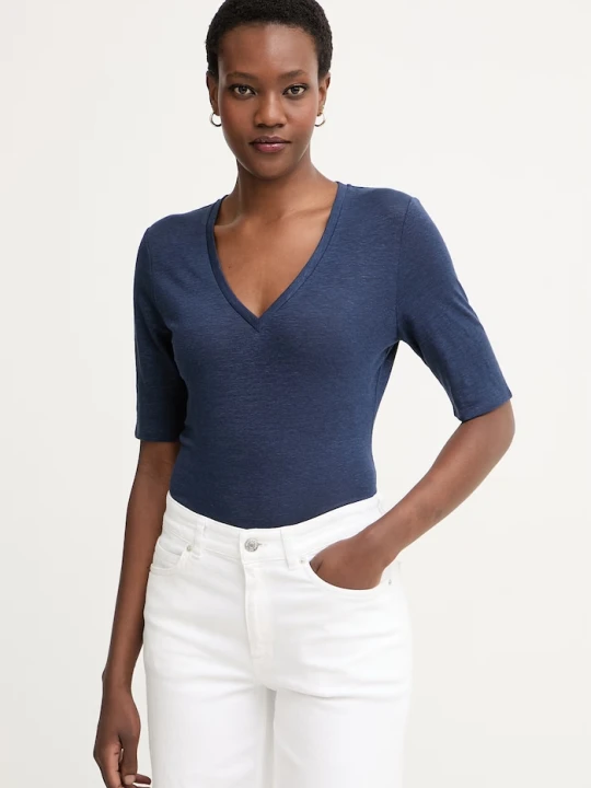 Zdjęcie produktu Weekend Max Mara t-shirt damski bawełniany OPZIONE granatowy