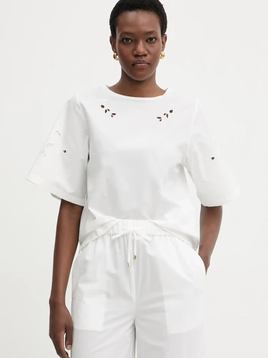 Zdjęcie produktu Weekend Max Mara t-shirt damski bawełniany TARGA biały