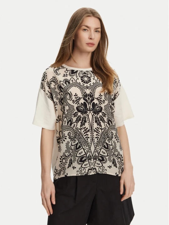 Zdjęcie produktu Weekend Max Mara T-Shirt Pampas 2515941082 Beżowy Relaxed Fit