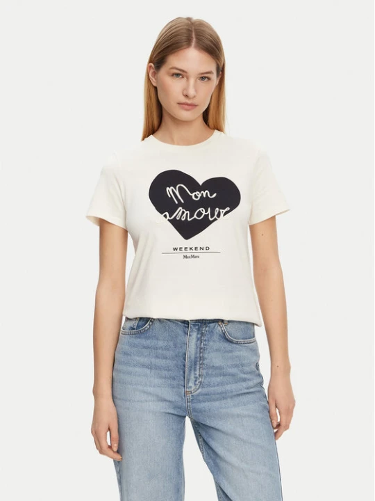 Zdjęcie produktu Weekend Max Mara T-Shirt Vello 2515971051 Écru Regular Fit Kremowy