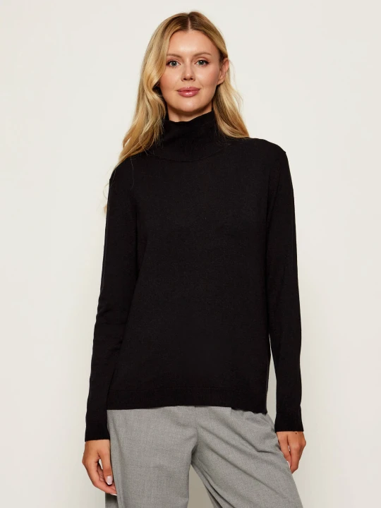 Zdjęcie produktu Weekend MaxMara Golf KIKU | Regular Fit | z dodatkiem jedwabiu czarny