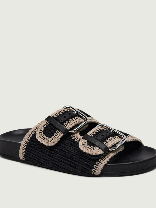 Zdjęcie produktu Weekend MaxMara Klapki WKABONITO | z dodatkiem skóry czarny