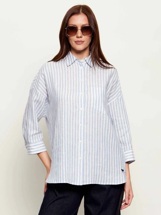 Zdjęcie produktu Weekend MaxMara Lniana koszula WKDPANETTO | Relaxed fit błękitny