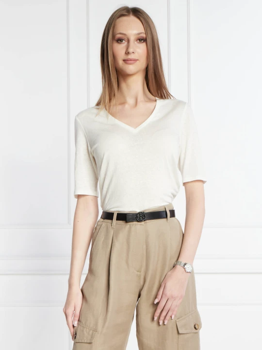 Zdjęcie produktu Weekend MaxMara Lniany t-shirt BRUNATE | Regular Fit ecru