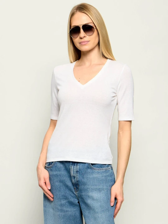 Zdjęcie produktu Weekend MaxMara Lniany t-shirt WKDOPZIONE | Regular Fit biały