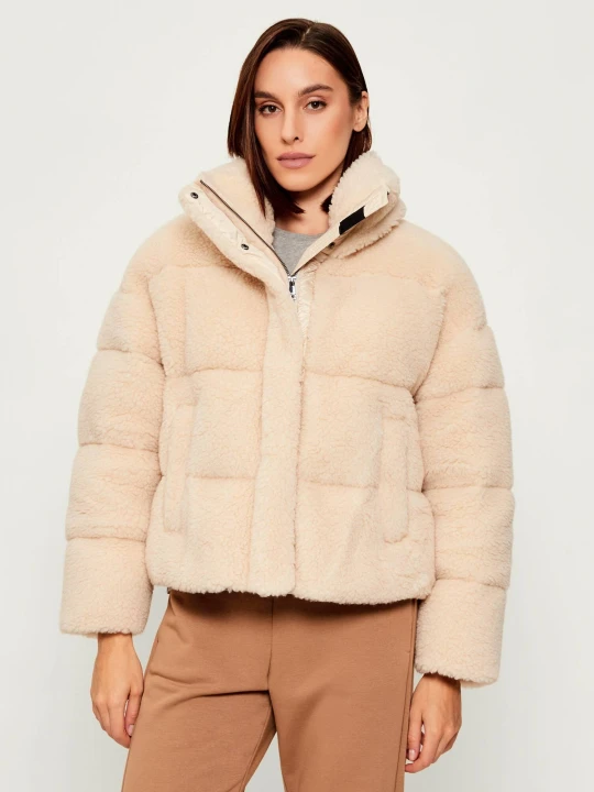 Zdjęcie produktu Weekend MaxMara Puchowa Kurtka ALFRED | Loose fit | z dodatkiem wełny beżowy