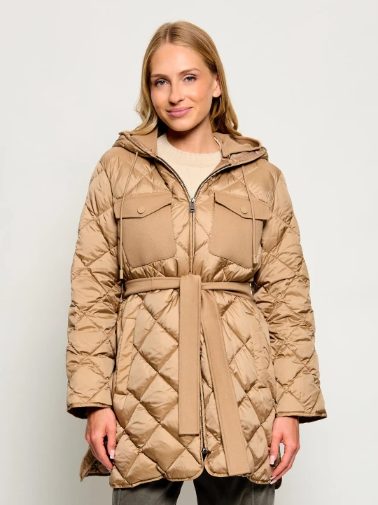 Zdjęcie produktu Weekend MaxMara Puchowa kurtka Wkdfidato | Regular Fit | z dodatkiem wełny beżowy