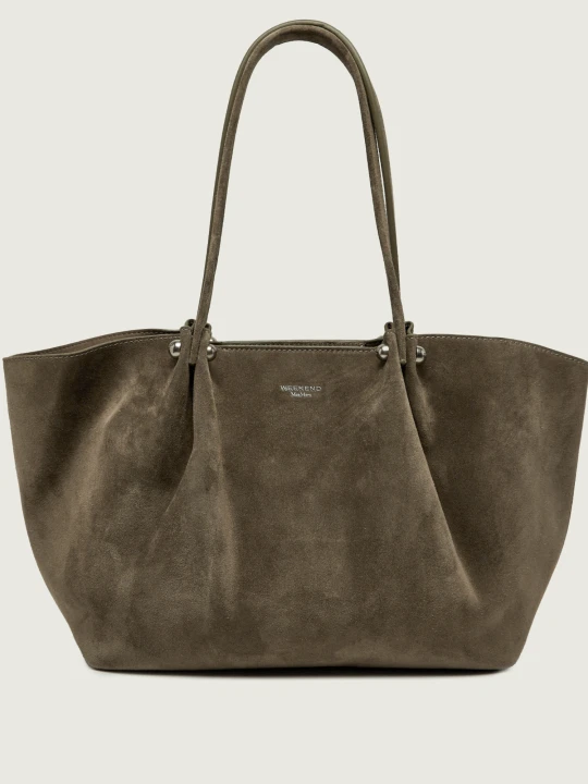 Zdjęcie produktu Weekend MaxMara Shopperka + saszetka Wkapesi | zamsz beżowy