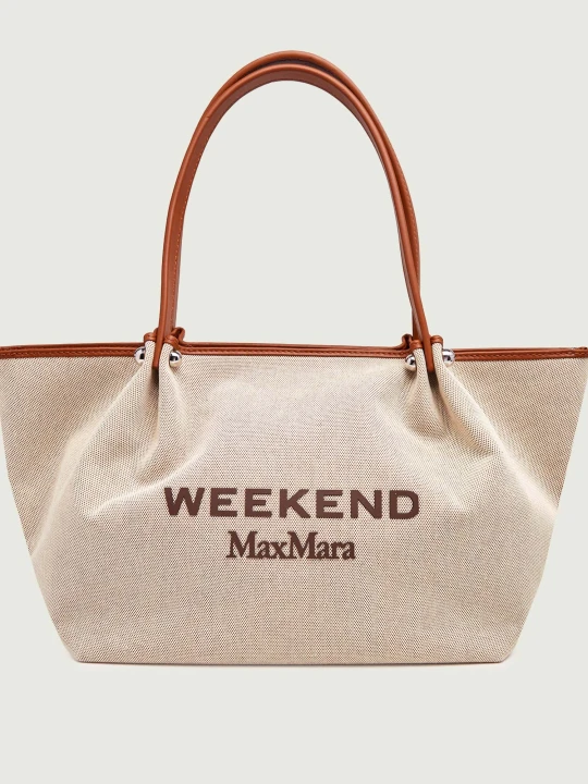 Zdjęcie produktu Weekend MaxMara Shopperka Wkagetto | z dodatkiem skóry beżowy