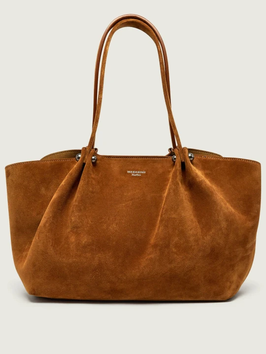 Zdjęcie produktu Weekend MaxMara Shopperka + saszetka Wkapesi | zamsz brązowy