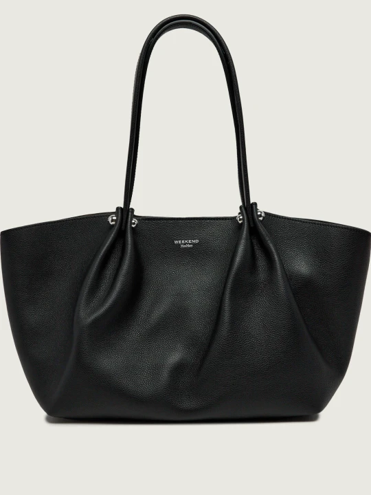 Zdjęcie produktu Weekend MaxMara Skórzana shopperka + saszetka Wkasatira czarny