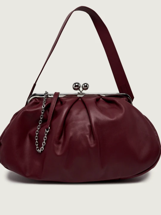 Zdjęcie produktu Weekend MaxMara Skórzana torebka na ramię Provino Pasticcino bordowy