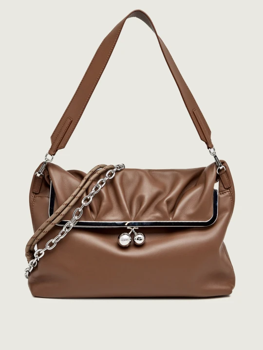 Zdjęcie produktu Weekend MaxMara Skórzana torebka na ramię Wkaslalom Pasticcino brązowy