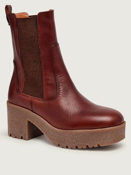 Zdjęcie produktu Weekend MaxMara Skórzane botki na słupku Wkamacro brązowy