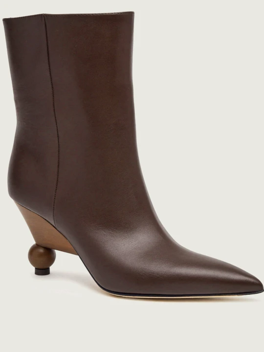 Zdjęcie produktu Weekend MaxMara Skórzane botki na słupku Wkarollio brązowy