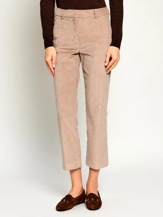 Zdjęcie produktu Weekend MaxMara Spodnie Wkdmarruca | Slim Fit | sztruks beżowy