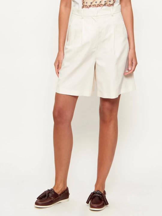 Zdjęcie produktu Weekend MaxMara Szorty ECUBA | Loose fit | z dodatkiem lnu ecru